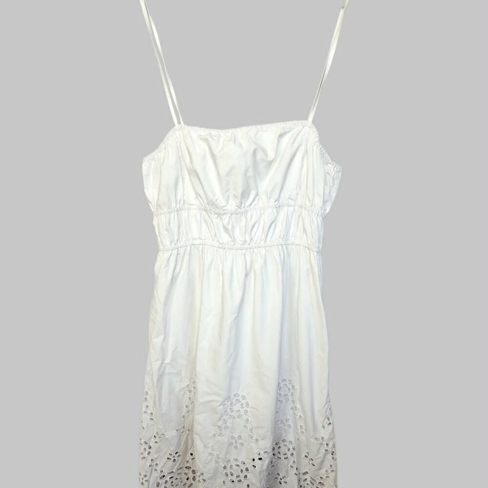 Madewell 100% Cotton Poplin White Eyelet Summer Midi Dress - Picture 7 of 11